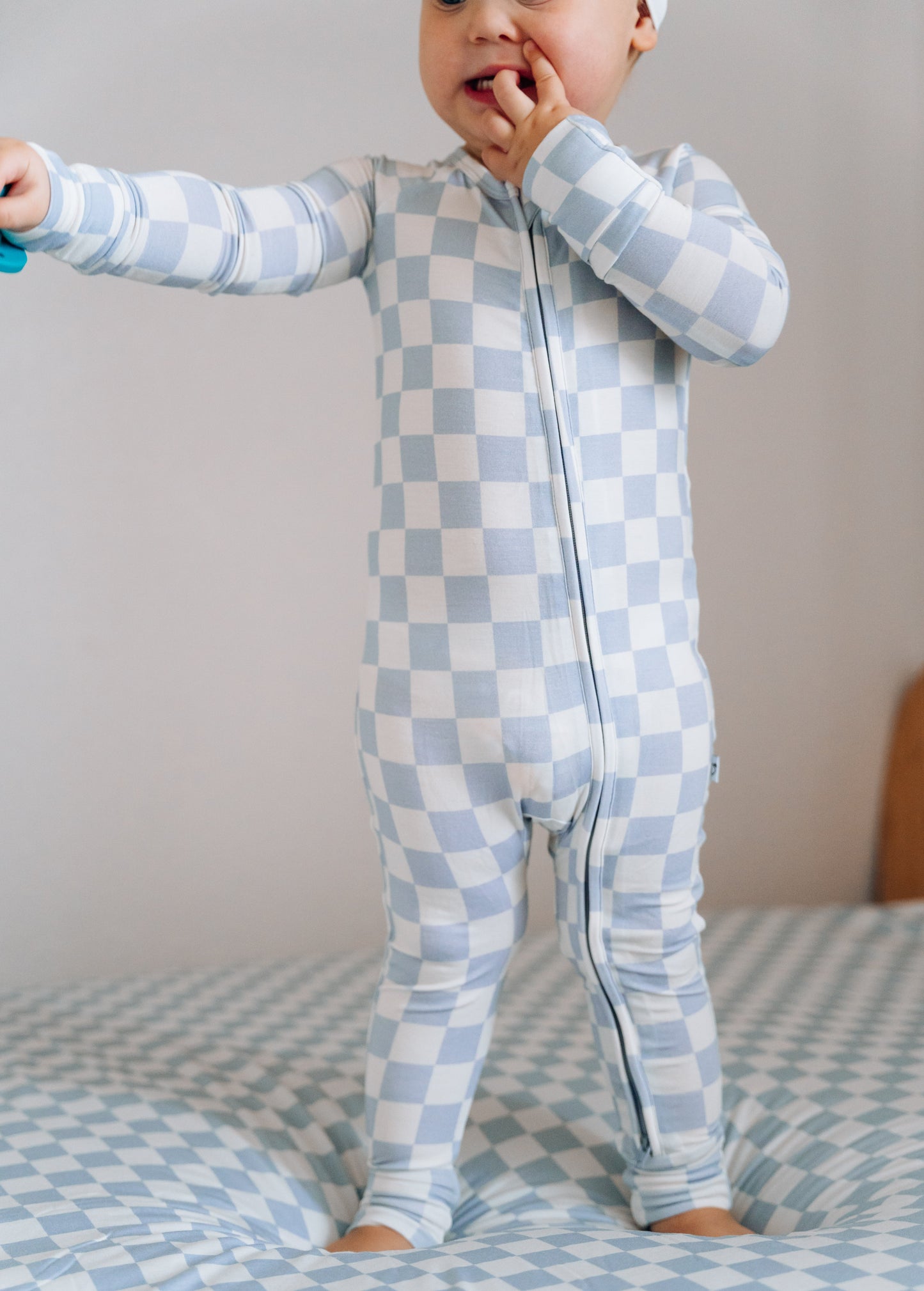 CLOUDY CHECKERS DREAM ROMPER