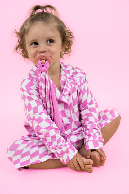 BUBBLEGUM WAVY CHECKERS GIRL'S DREAM GOWN