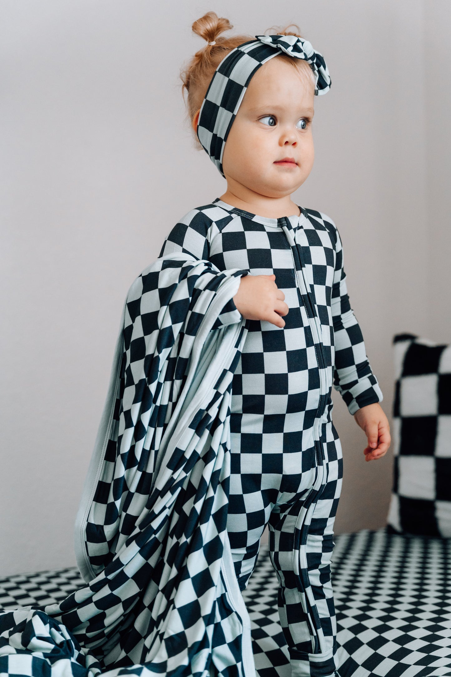 MIDNIGHT CHECKERS DREAM ROMPER