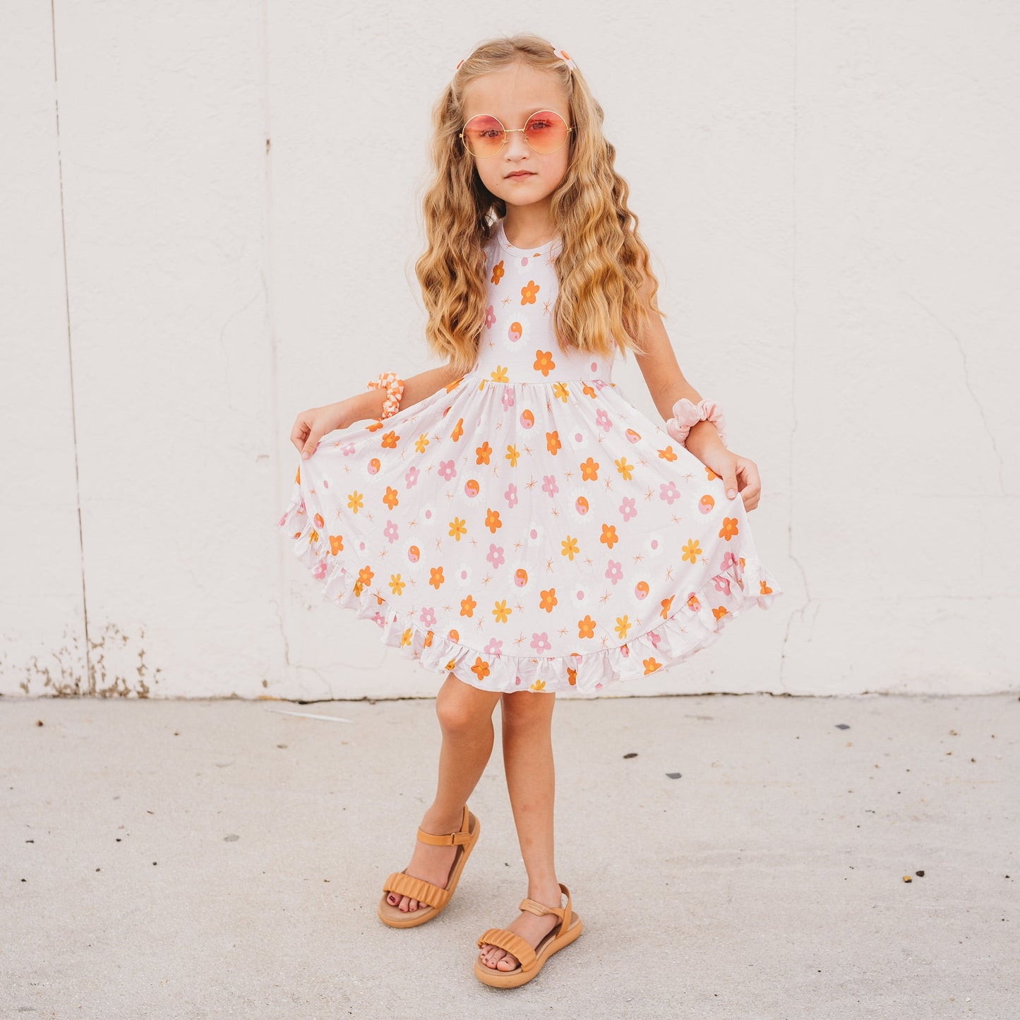 YIN YANG DAISIES DREAM RUFFLE DRESS