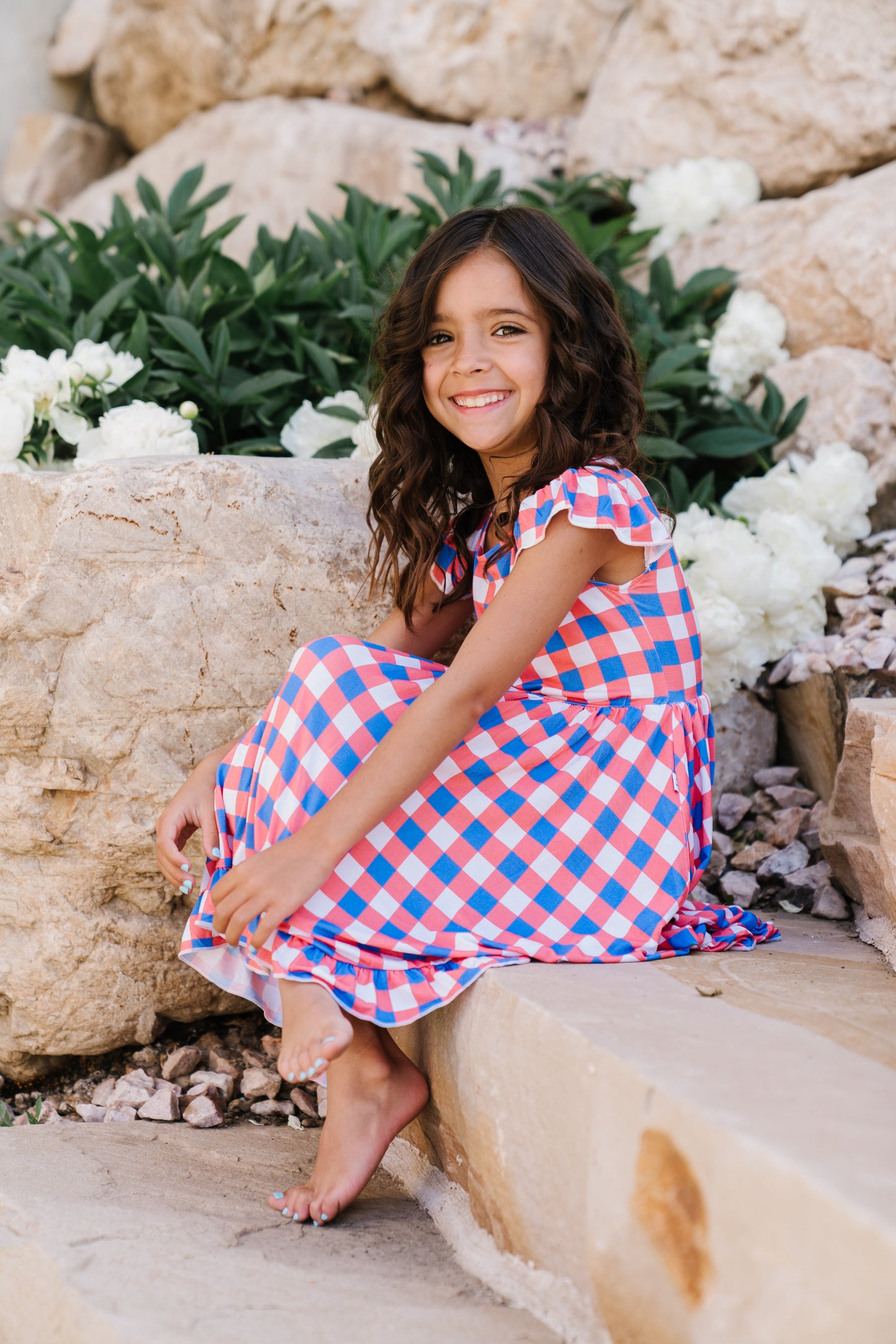 RED, WHITE & TRUMAN DREAM RUFFLE DRESS