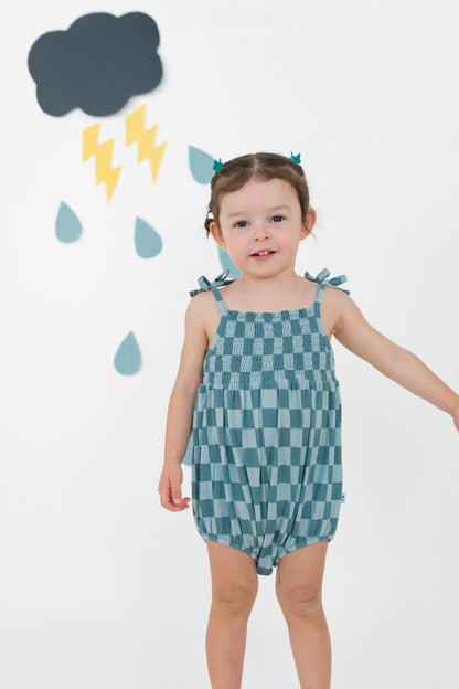 STORMY CHECKERS DREAM BUBBLE ROMPER