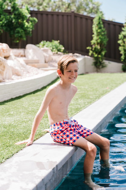 RED, WHITE & TRUMAN DREAM SWIM TRUNKS