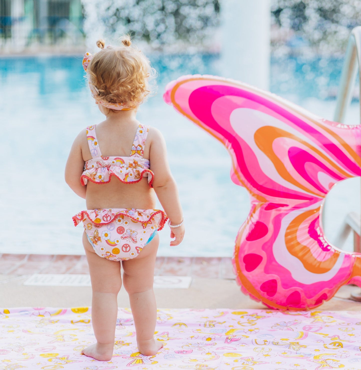 BUTTERFLY DAISY DREAM RUFFLE TWO PIECE SWIM SUIT