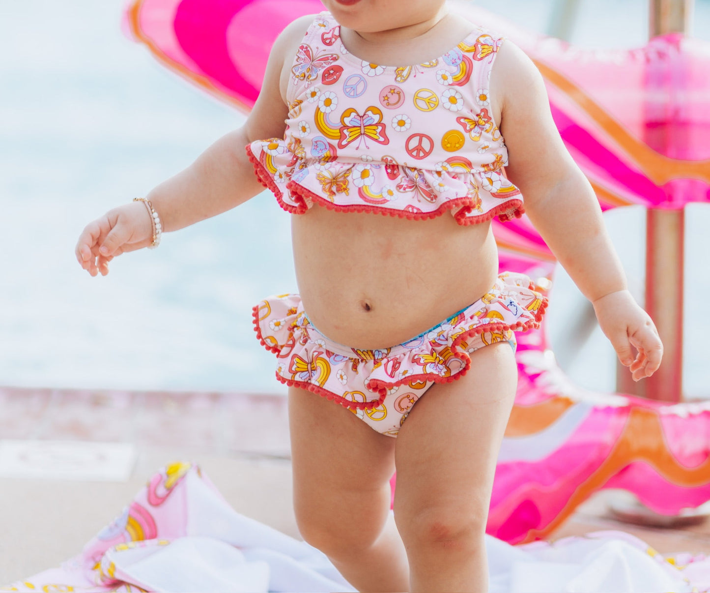 BUTTERFLY DAISY DREAM RUFFLE TWO PIECE SWIM SUIT