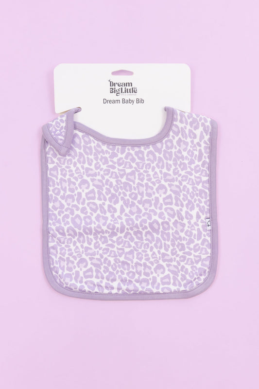 LAVENDER LEOPARD DREAM BABY BIB