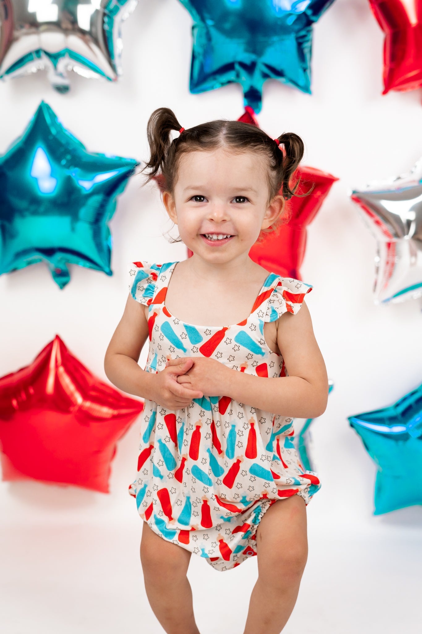 BURSTING RED WHITE & BLUE DREAM BUBBLE ROMPER