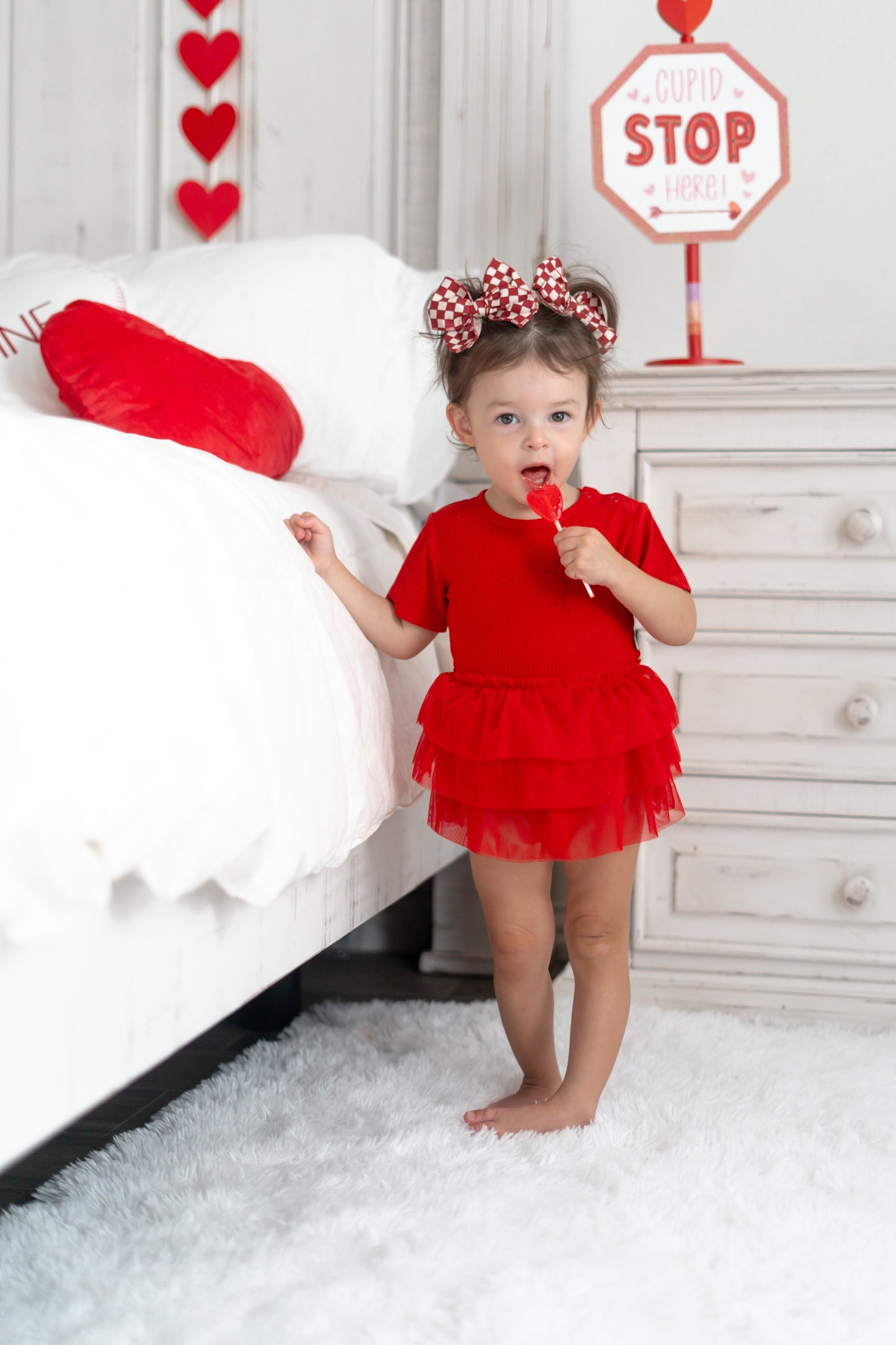 RED RIB DREAM TUTU BODYSUIT DRESS