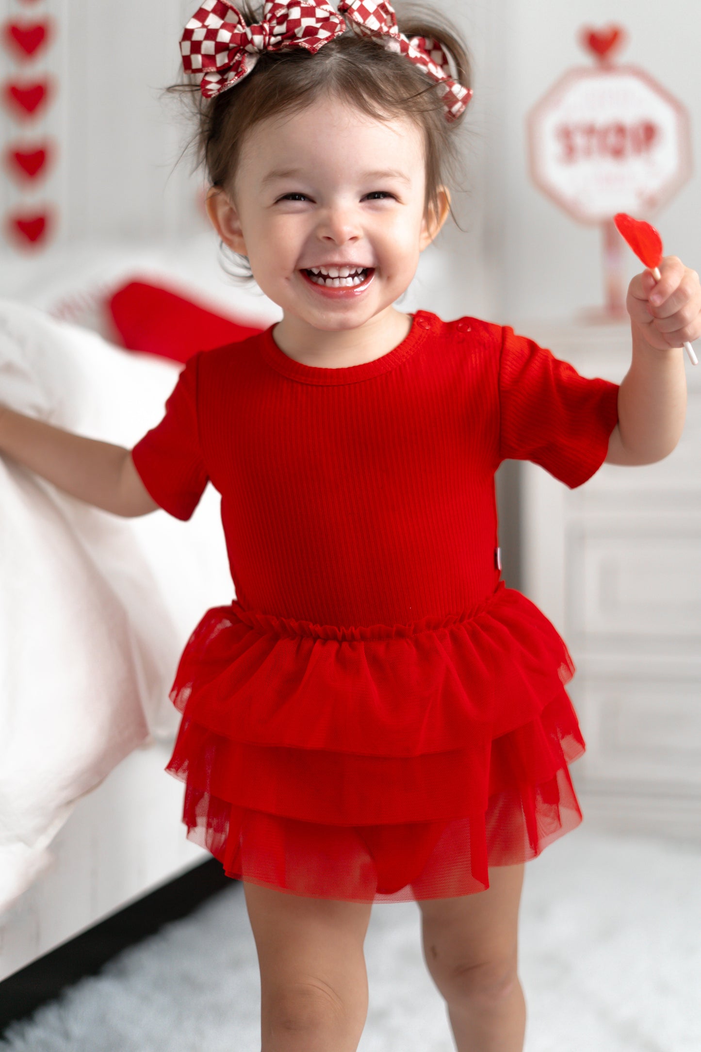 RED RIB DREAM TUTU BODYSUIT DRESS