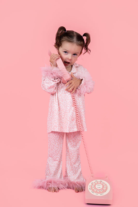 BLUSHING LEOPARD GIRL’S FLARE FEATHERED DREAM SET