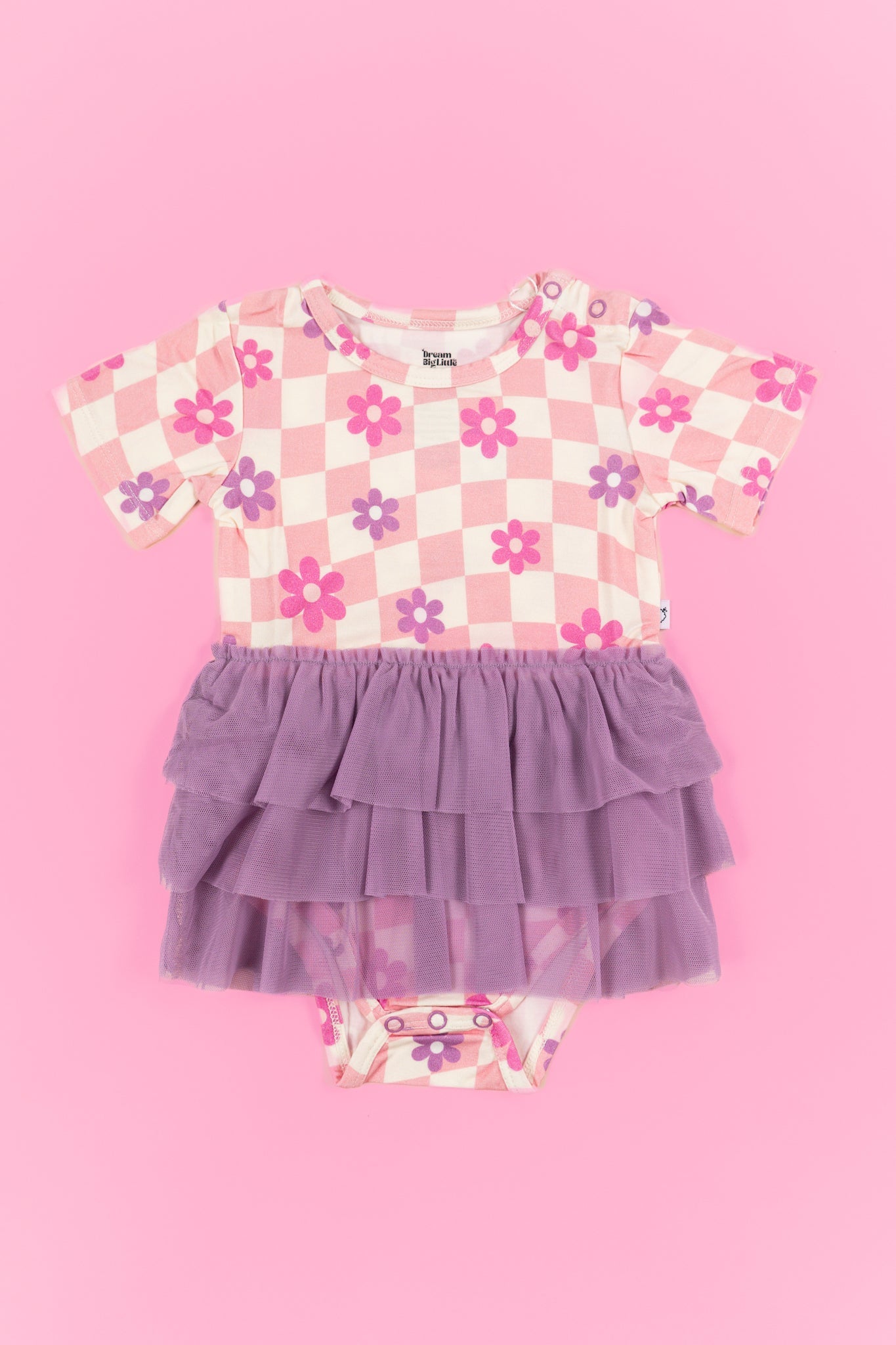 WAVY DAISY CHECKERS DREAM TUTU BODYSUIT DRESS