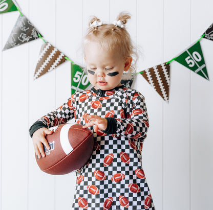 CHECKERED FOOTBALL DREAM SLEEP SACK