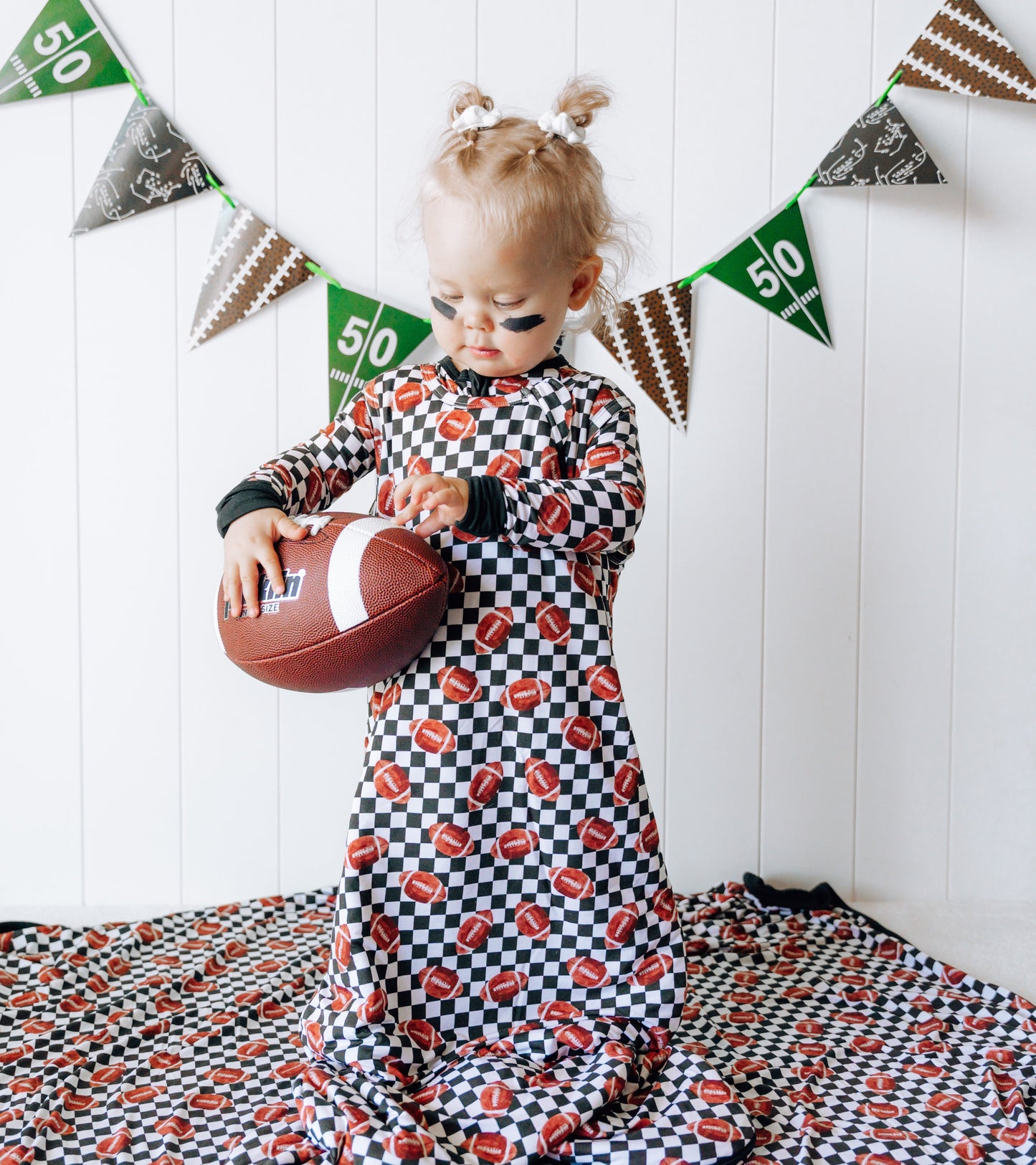 CHECKERED FOOTBALL DREAM SLEEP SACK