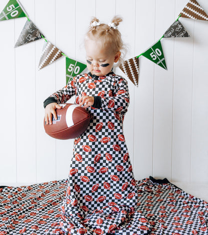 CHECKERED FOOTBALL DREAM SLEEP SACK