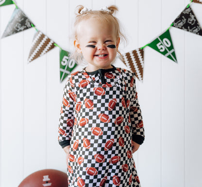 CHECKERED FOOTBALL DREAM SLEEP SACK