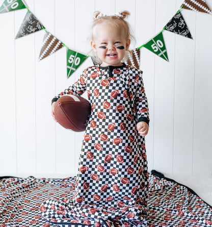 CHECKERED FOOTBALL DREAM SLEEP SACK