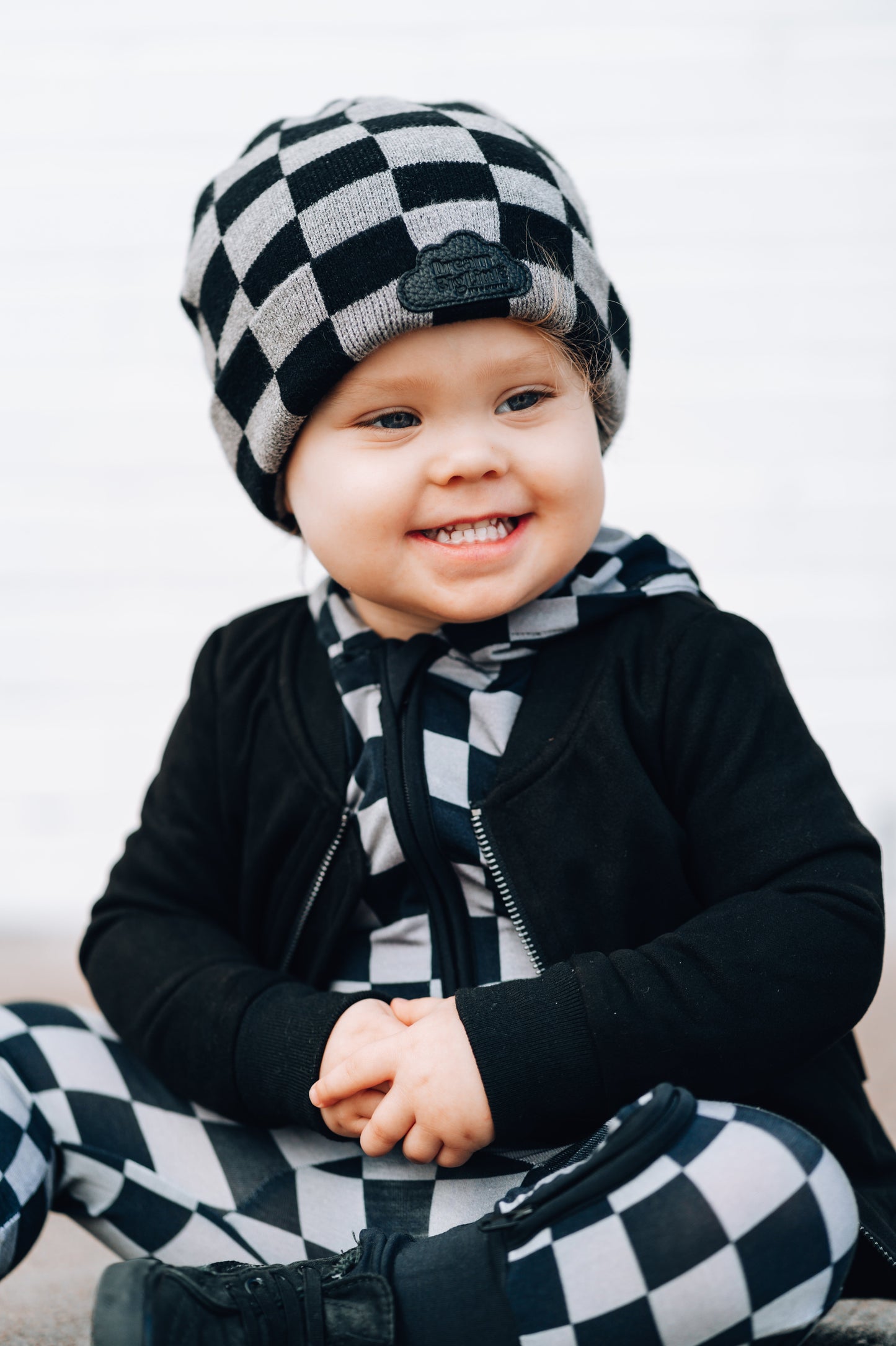 CHARCOAL CHECKERS DREAM BEANIE