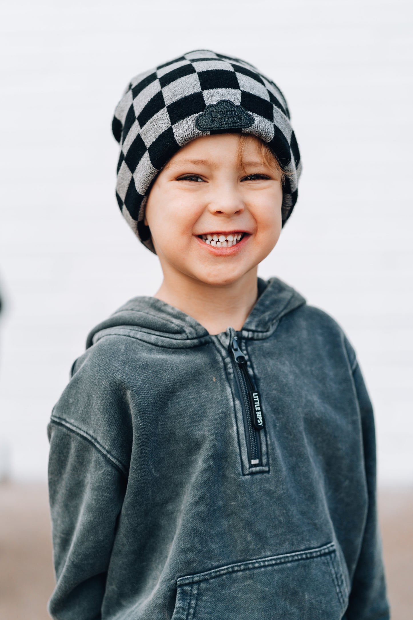 CHARCOAL CHECKERS DREAM BEANIE