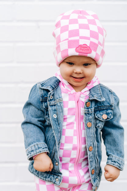 BUBBLEGUM CHECKERS DREAM BEANIE