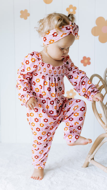 FALLIN' FOR DAISIES DREAM SMOCKED JUMPSUIT