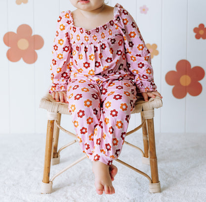 FALLIN' FOR DAISIES DREAM SMOCKED JUMPSUIT