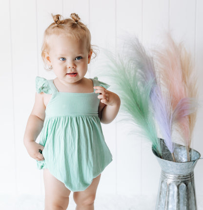 MINT RIB DREAM BUBBLE ROMPER