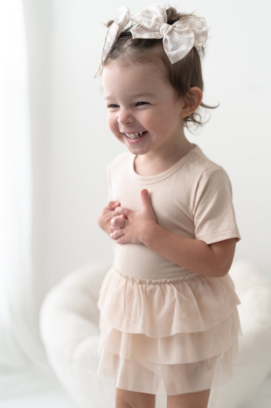 OAT RIB DREAM TUTU BODYSUIT DRESS