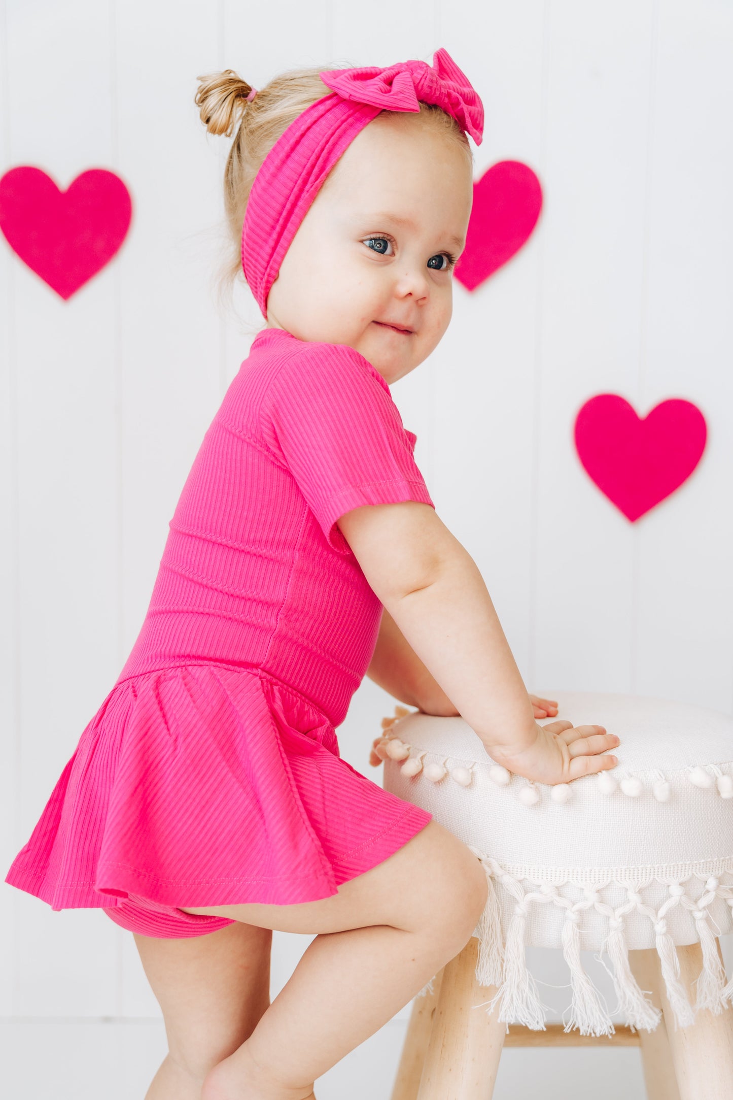 HOT PINK RIB DREAM BODYSUIT DRESS