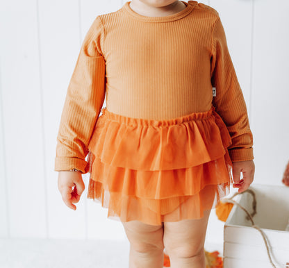 PUMPKIN RIB DREAM TUTU BODYSUIT DRESS