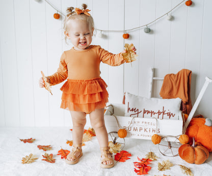 PUMPKIN RIB DREAM TUTU BODYSUIT DRESS