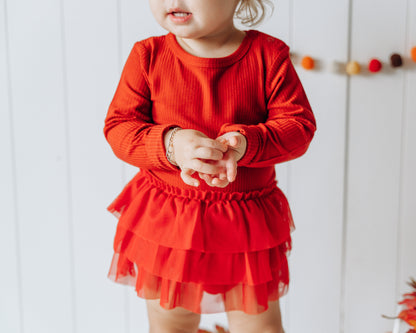 BRICK RIB DREAM TUTU BODYSUIT DRESS