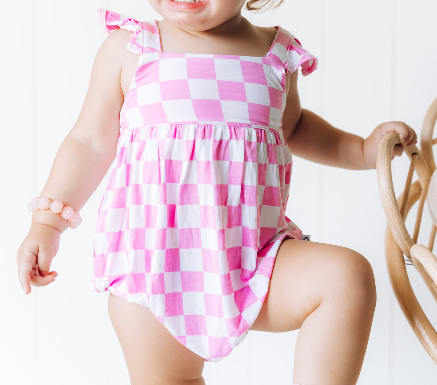 BUBBLEGUM CHECKERS DREAM BUBBLE ROMPER