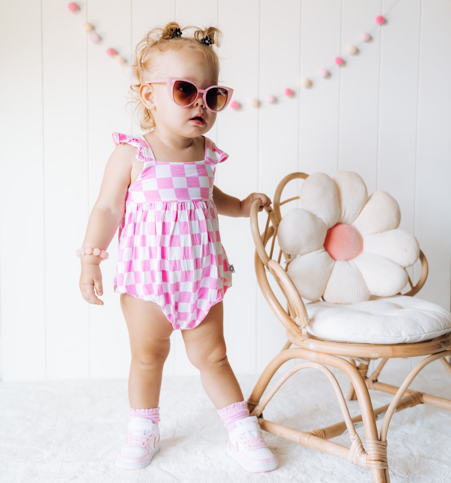 BUBBLEGUM CHECKERS DREAM BUBBLE ROMPER