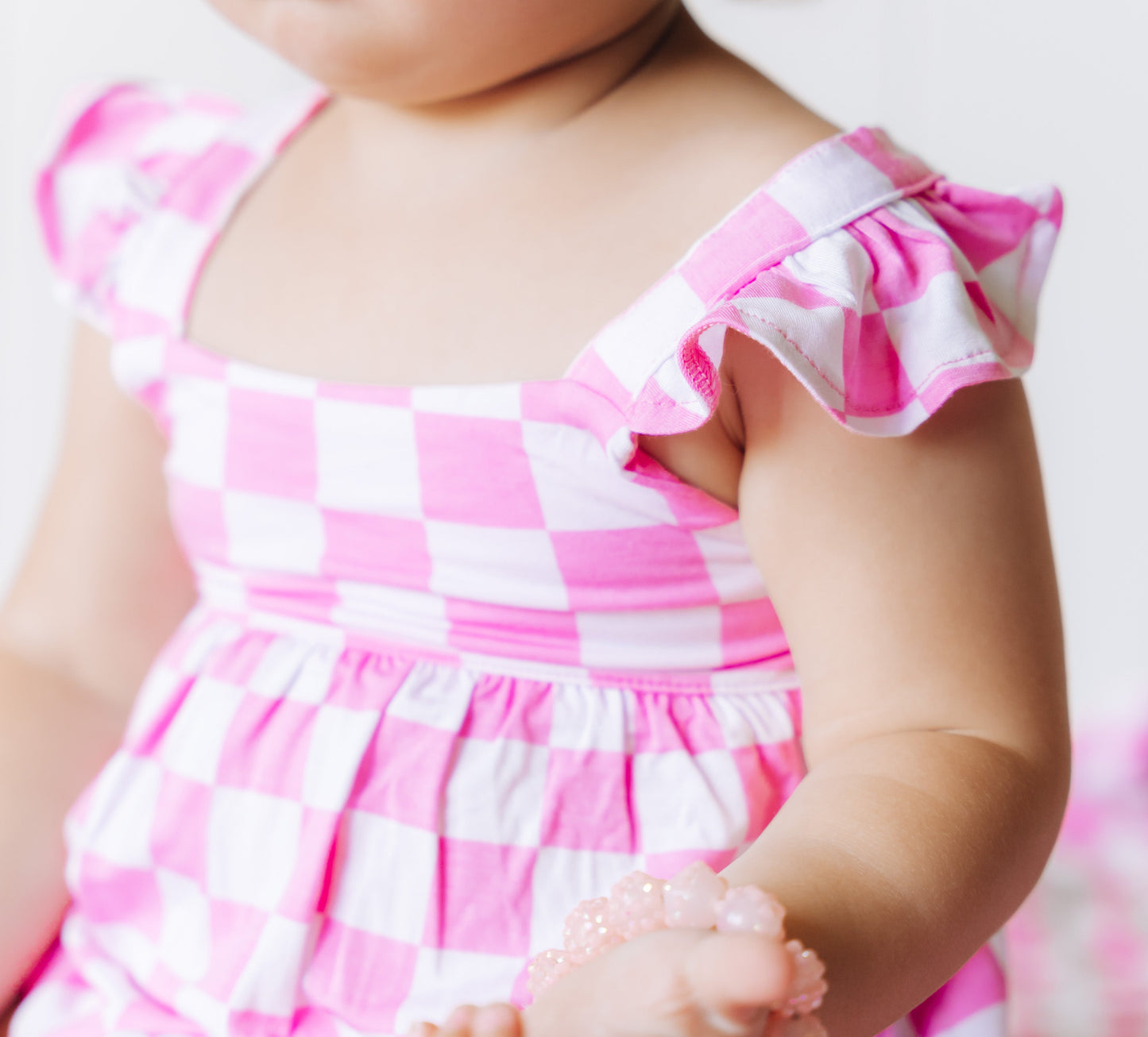 BUBBLEGUM CHECKERS DREAM BUBBLE ROMPER