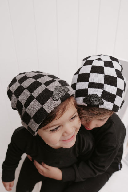 CHARCOAL CHECKERS DREAM BEANIE