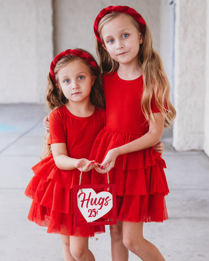 RED RIB DREAM TUTU DRESS