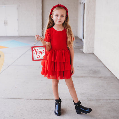 RED RIB DREAM TUTU DRESS