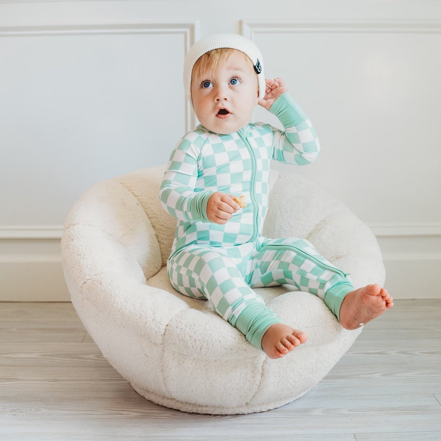 MINT CHECKERS DREAM ROMPER