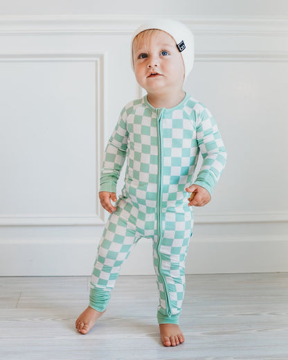 MINT CHECKERS DREAM ROMPER