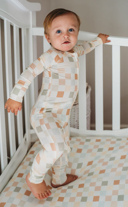 MUTED CHECKERS DREAM ROMPER