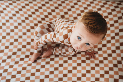 CHESTNUT CHECKERS DREAM ROMPER