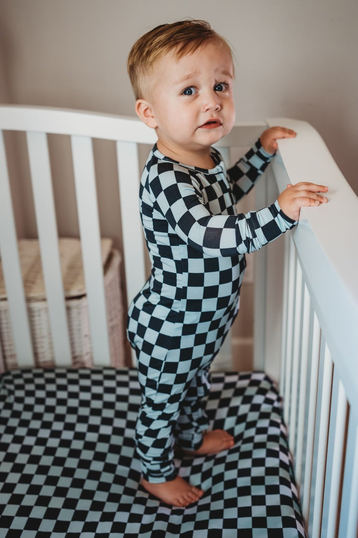 MIDNIGHT CHECKERS DREAM ROMPER