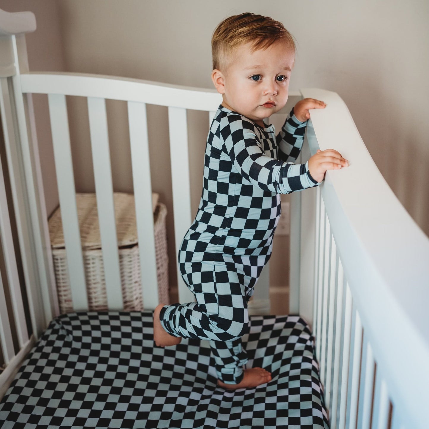 MIDNIGHT CHECKERS DREAM ROMPER