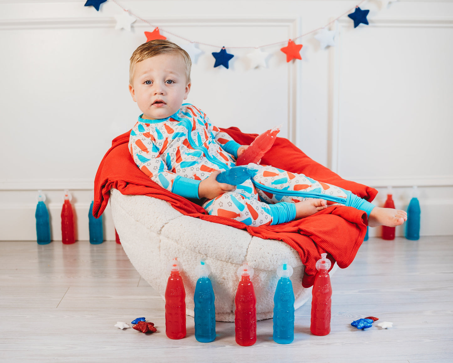 BURSTING RED WHITE & BLUE DREAM ROMPER