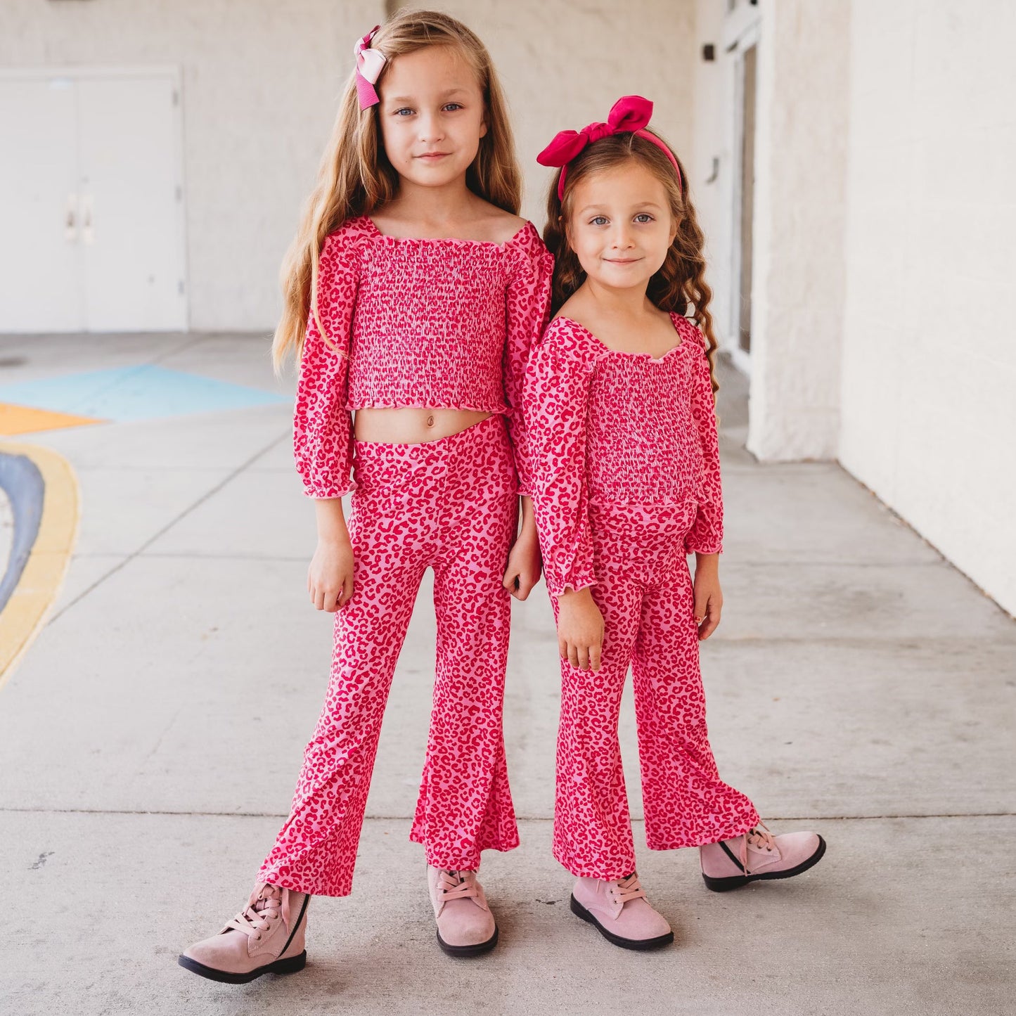 LOVE LEOPARD DREAM SMOCKED FLARE SET