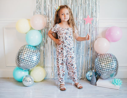 DISCO BIRTHDAY GIRL DREAM SMOCKED JUMPSUIT