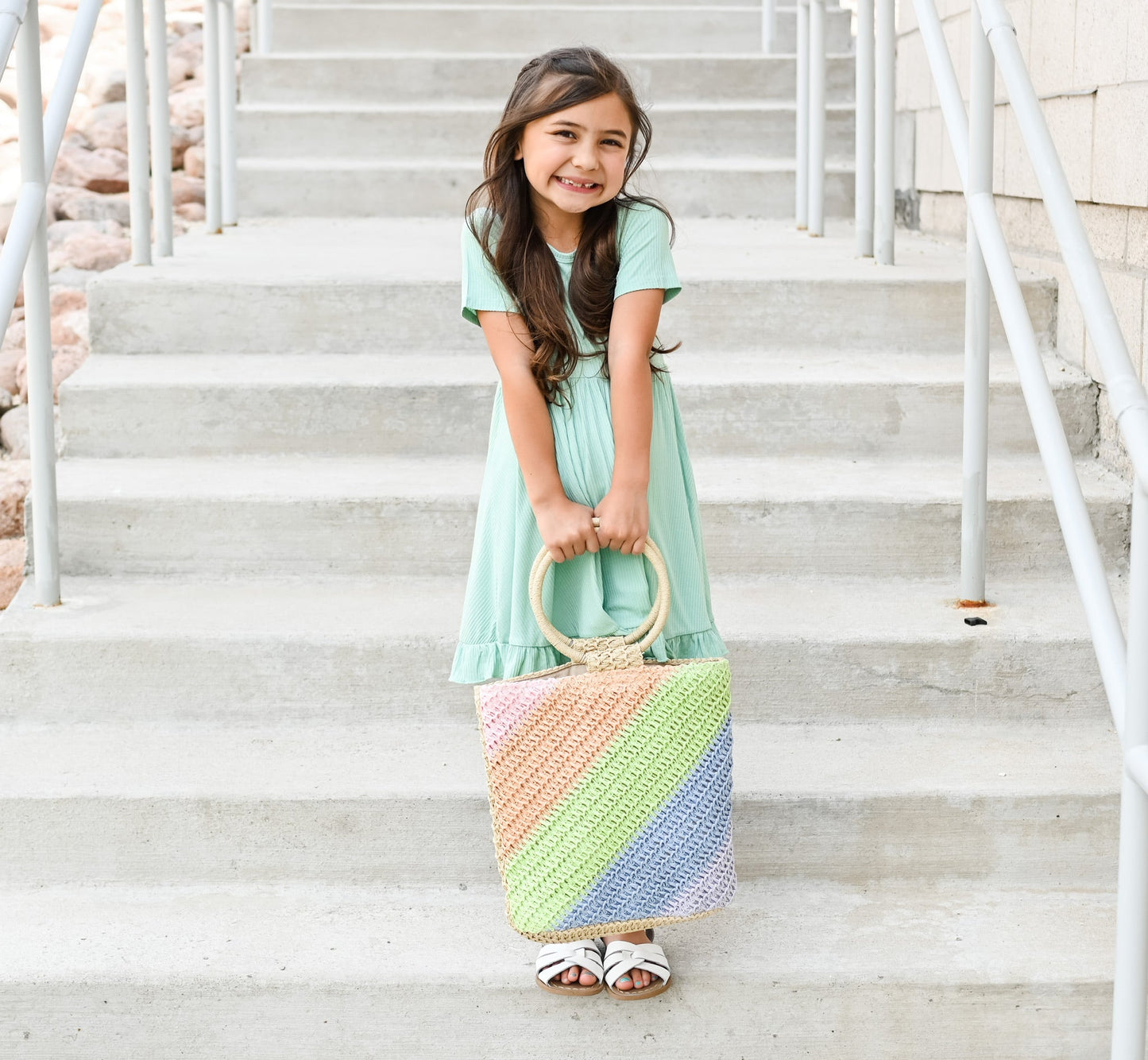 MINT RIB DREAM RUFFLE DRESS