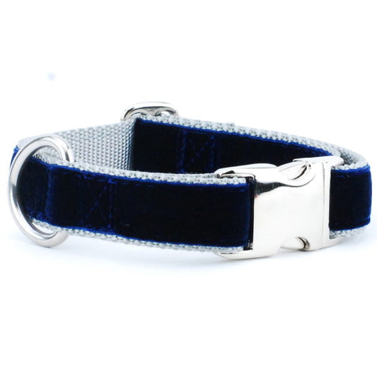 Navy/Silver Holiday Velvet Essential Martingale Dog Collar