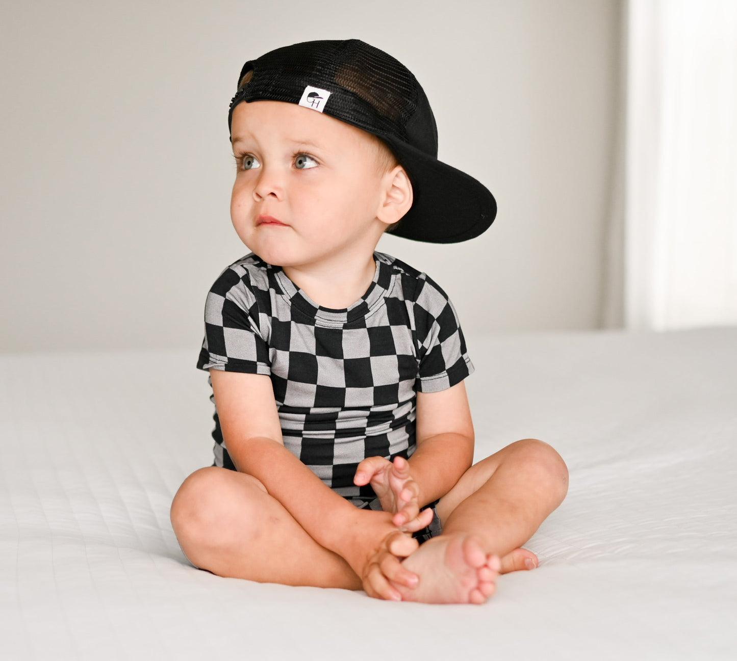 CHARCOAL CHECKERS DREAM SHORT SET