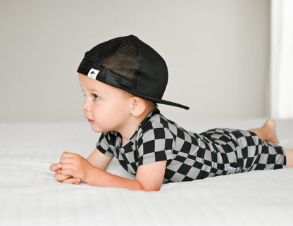 CHARCOAL CHECKERS DREAM SHORT SET